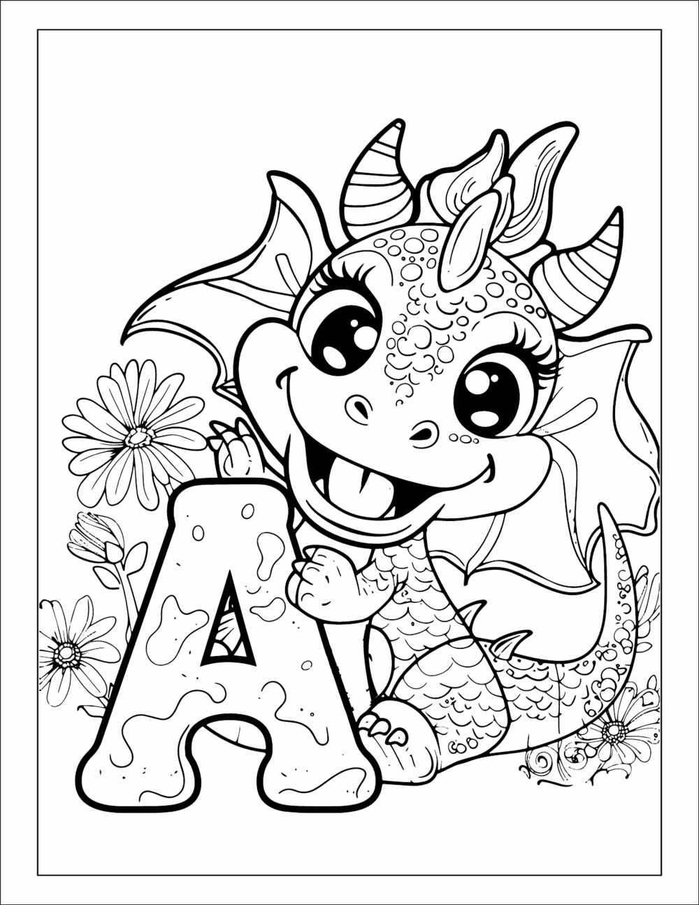 Alphabet and Numbers Coloring with Dragon